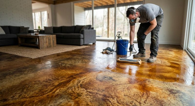 Concrete Floor Staining in Dallas, TX