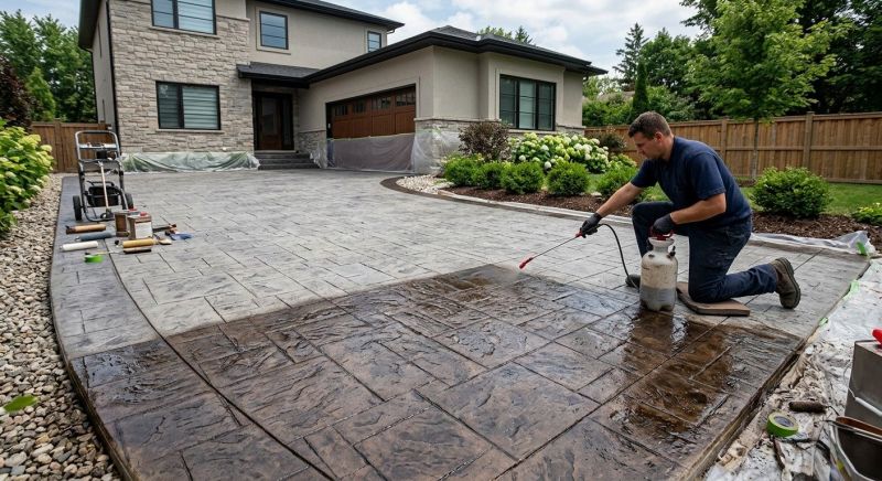 Stamped Concrete Staining in Dallas, TX